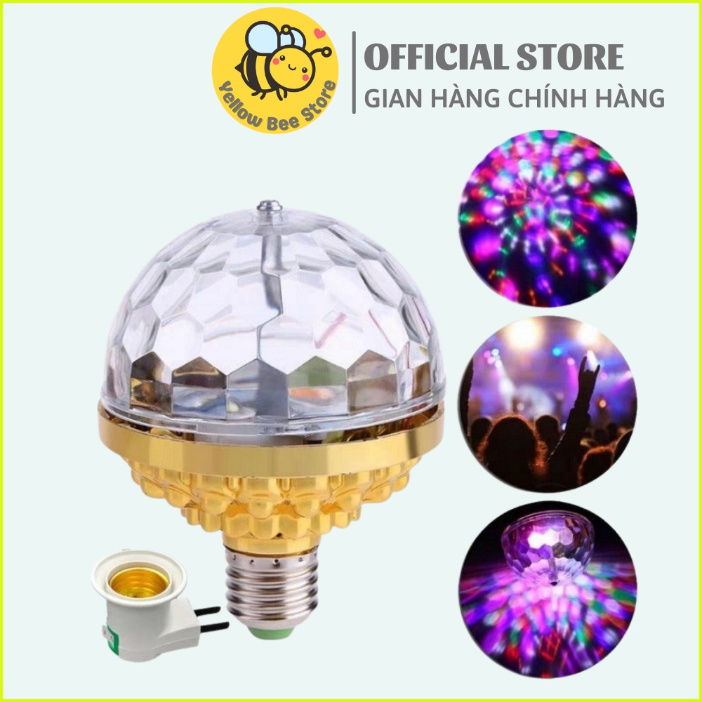 Đèn led trang trí xoay 7 màu kèm đui cắm, đèn vũ trường, sân khấu, quán hát, dành cho dân bay, bảo hành 12 tháng