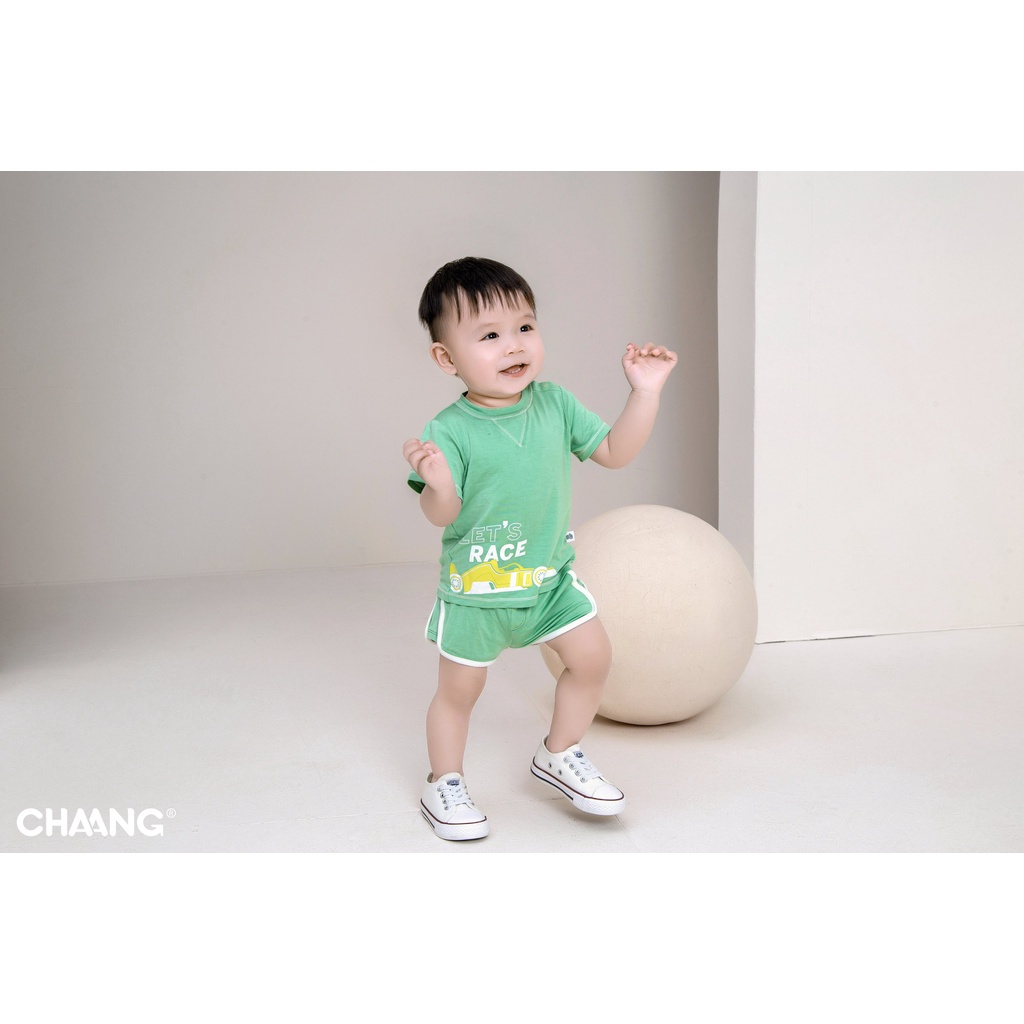 Áo thun phông cộc tay cotton mềm mát cho bé trai Chaang Active