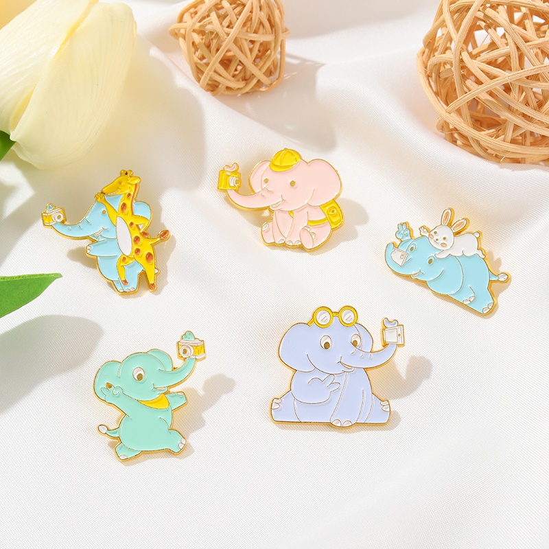 Huy Hiệu Cài Áo Hình Voi Hoạt Hình Đáng Yêu