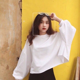 CropTop Tay Dài Phồng Basic