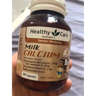 Viên uống canxi sữa cho bé - Milk Calcium Healthy care, lọ 60 viên