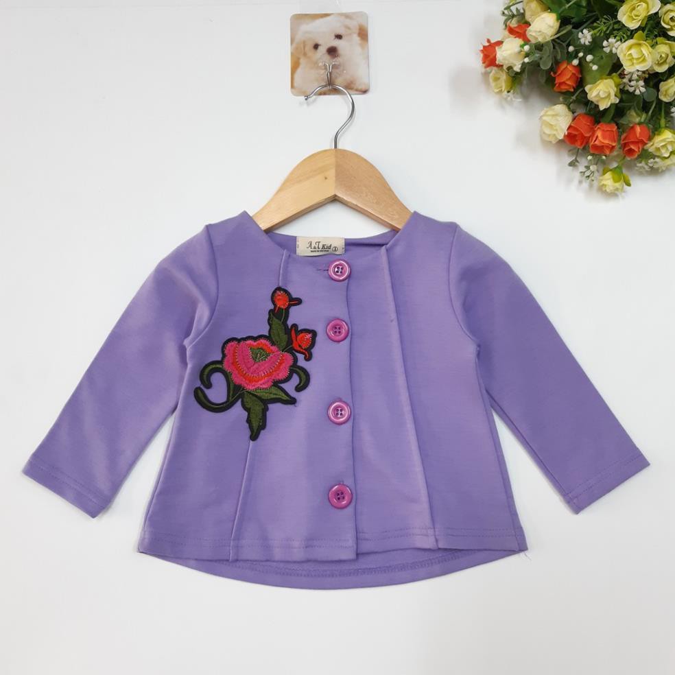 DG39-AK-02- Áo khoác lửng bé gái, có 2 màu, thêu ở ngực, size từ 10-20kg, made in Việt nam