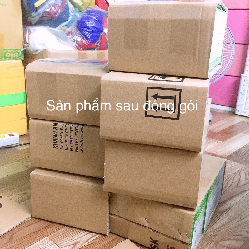 Hộp khẩu trang y tế Khánh An 4 lớp 50 cái loại kháng khuẩn màu trắng