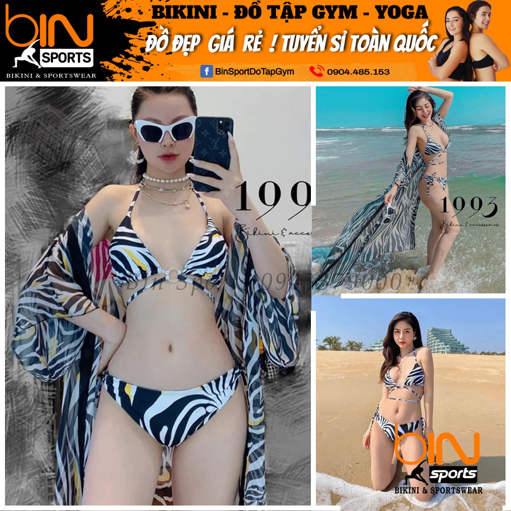 Bikini Nữ 2 Mảnh Khăn Choàng Khoác Ngoài Đồ Bơi Nữ Bin Sports BHV107