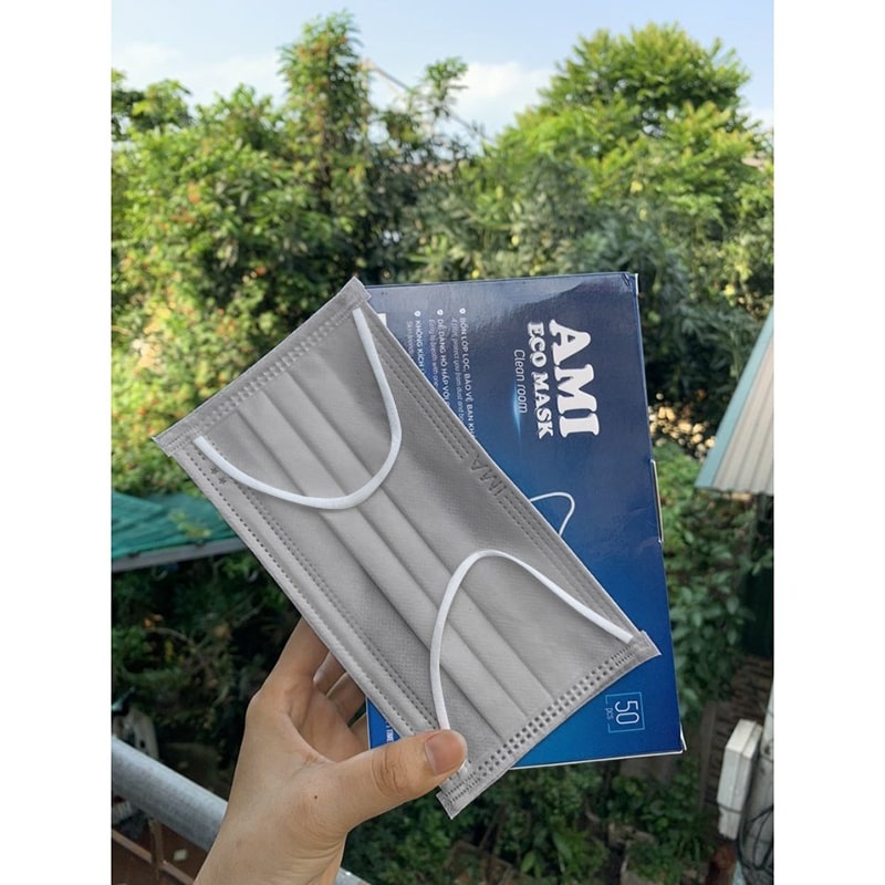 1 Chiếc Khẩu Trang Y Tế 4 Lớp Kháng Khuẩn Chổng Bụi Mịn Cao Cấp Loại Dầy Dặn Đậm Màu - Đủ 4 Màu Xanh Trắng Xám Đen.