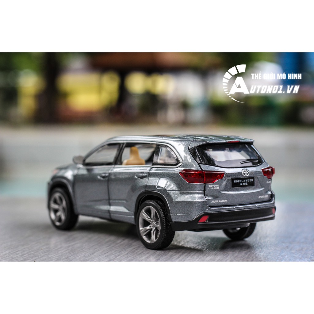 MÔ HÌNH XE TOYOTA HIGHLANDER 2018 GREY 1:32 JACKIEKIM CÓ HỘP 6085