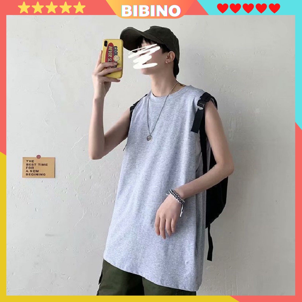 Áo ba lỗ nam sát nách form rộng vải thun cotton mềm mịn thoáng mát unisex big size BIBINO68 Áo tank top nam nữ cao cấp