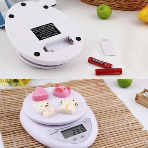 Cân Điện Tử Nhà Bếp 5kg, Cân Tiểu Ly làm bánh Chia Thực Phẩm Electronic Kitchen Scale B05 (Tặng 2 Pin)