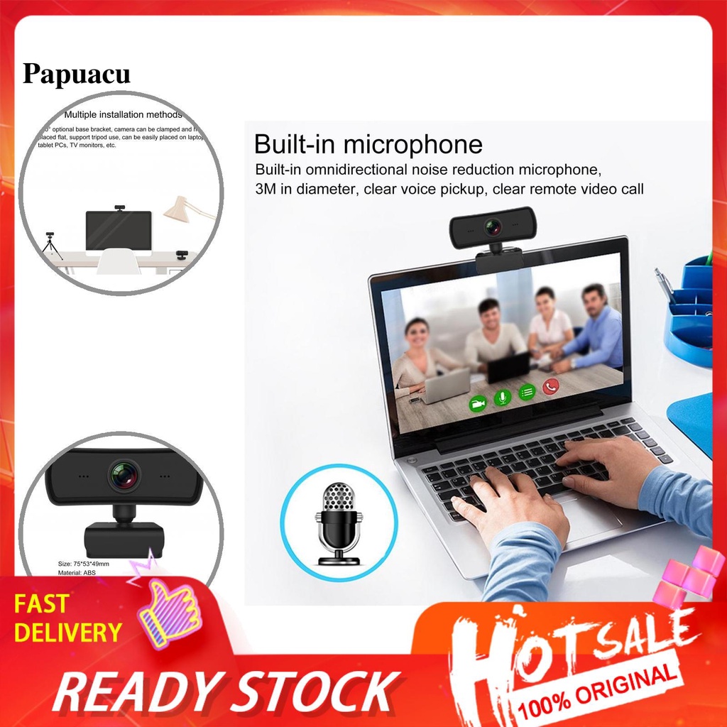 Webcam kỹ thuật số có thể xoay tự động trọng lượng nhẹ kết nối USB