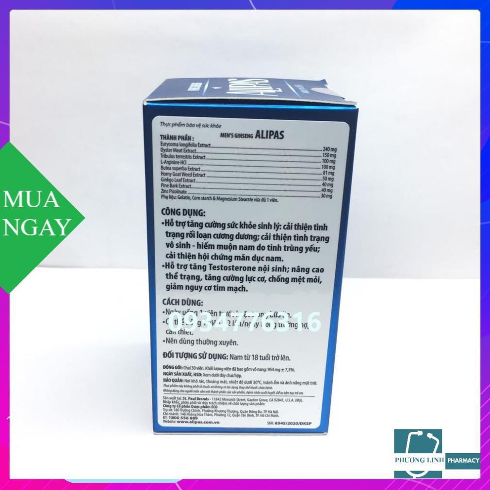 Viên uống Sâm Alipas hộp 30 viên hàng chính hãng