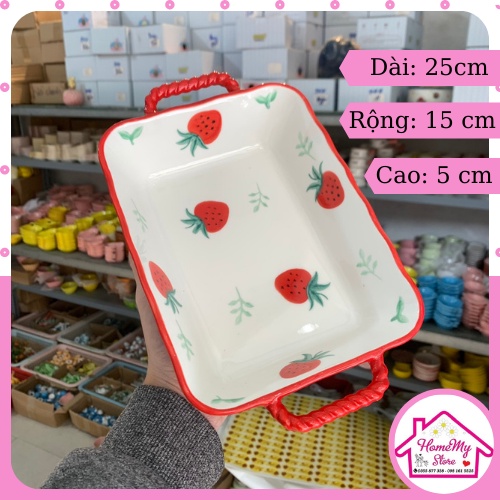 Set Bát Đĩa Decor Dâu Tây Cute Bát Ăn Cơm Chén Dĩa Dễ Thương Bát Ăn Dặm Cho Bé