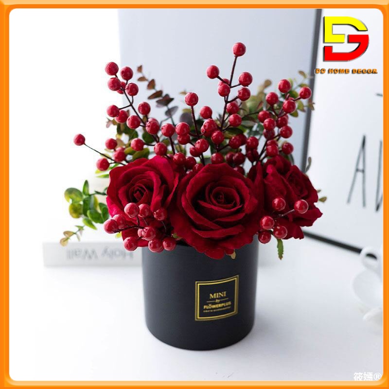 Bình Hoa Trang Trí Hoa Giả Để Bàn Cao 20-30cm Decor Bàn Trà Kệ Tủ Quán Cafe Nhà Hàng DG-149