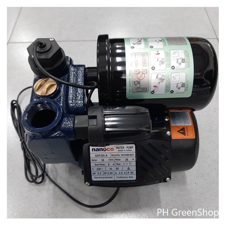 Máy bơm nước nóng tăng áp điện tử Nanoco NSP200-A
