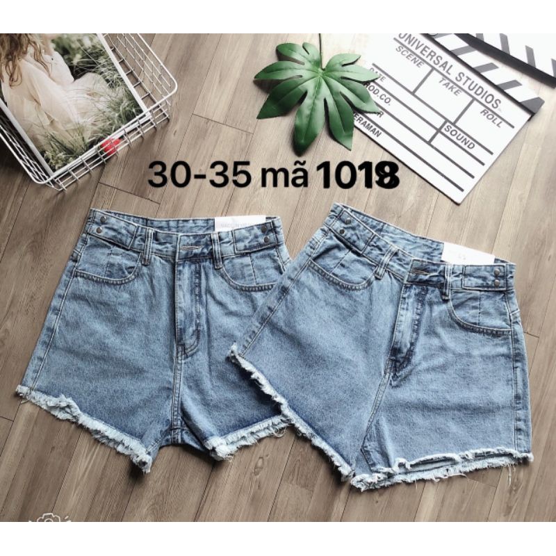 Quần Short Jeans Nữ Nút kiểu Lưng size lớn 30 đến 35 Ms 1018