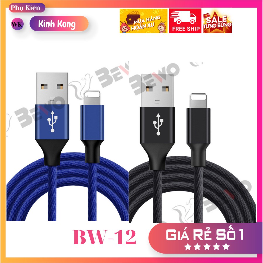 Cáp sạc nhanh dây dù mịn Bewo Bw-12,Dài 120cm,đầu đúc nguyên khối bọc sắt,-Micro-TypeC