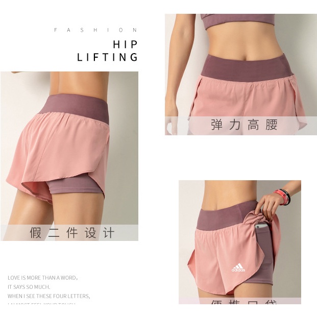 Adidas Quần Đùi Thể Thao Lưng Cao Có Túi Dành Cho Nữ