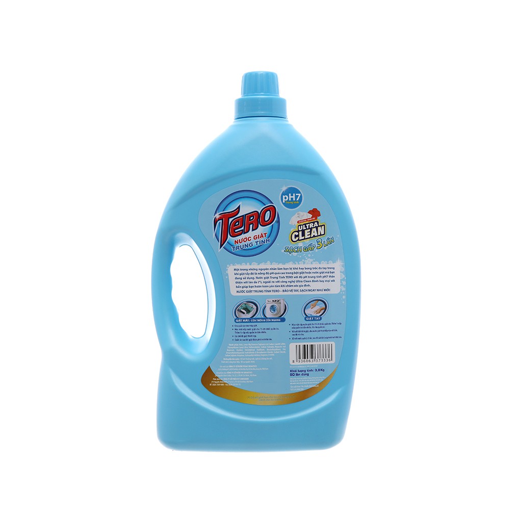 Nước giặt trung tính Tero Ultra Clean chai 3.8kg