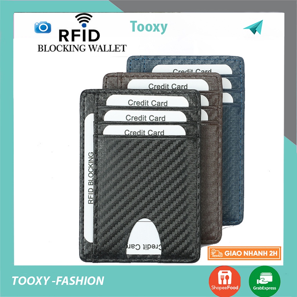 Ví đựng thẻ nhiều ngăn bằng sợi carbon thông minh chống RFID MSP - Bóp đựng Name Card, CMND, GPLX tiện lợi