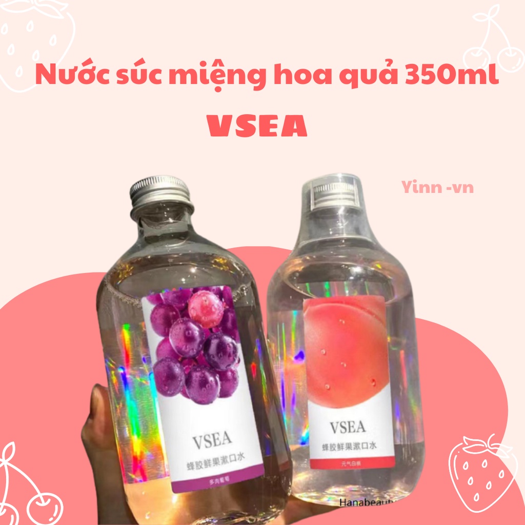 Nước súc miệng HOA QUẢ VSEA 350ml 3 vị sảng khoái thơm mát nội địa Trung