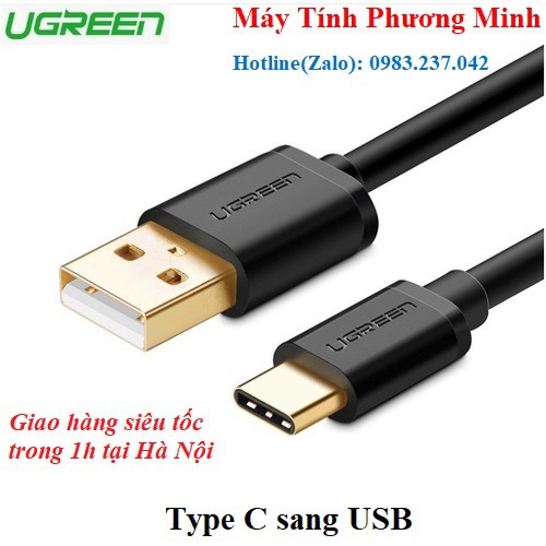 Cáp chuyển USB Type C sang USB 2.0 Ugreen 30159 (dài 1m)