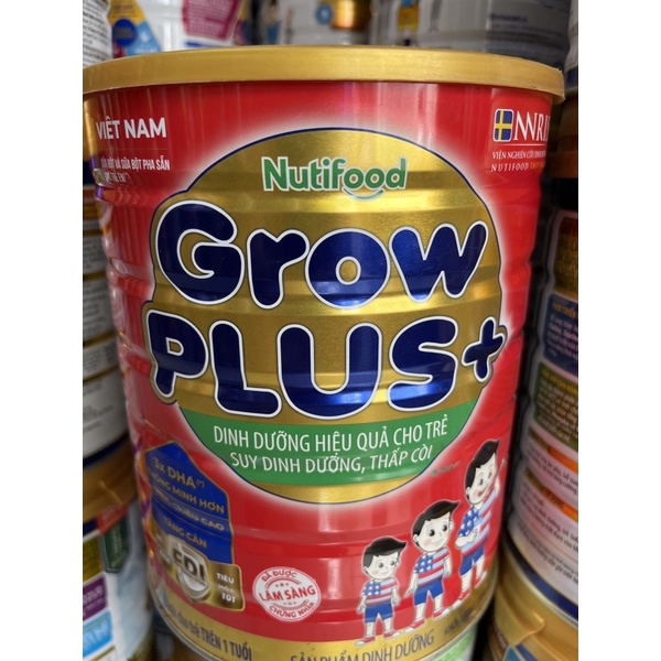 Sữa Bột Nutifood Growplus Đỏ  cho trẻ suy dinh dưỡng thấp còi lon  900g/1,5 kg