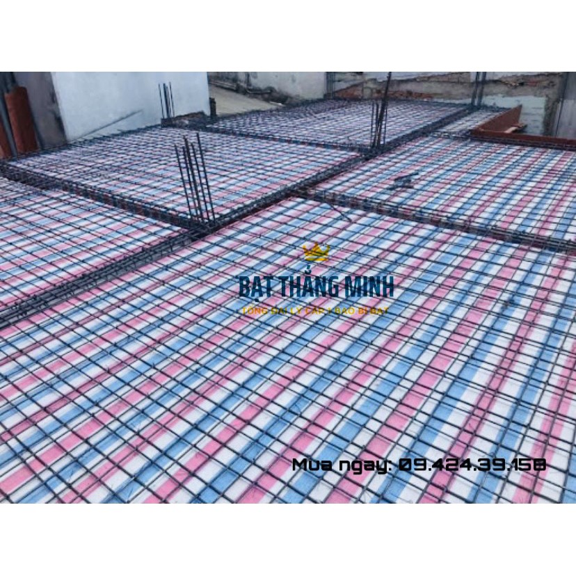 Bạt kẻ sọc công trình 3 màu rộng 4m, bạt trải lót bê tông xây dựng, bạt che hàng hóa rẻ