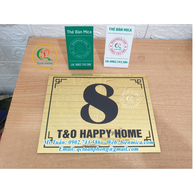 Biển Số Nhà MÀU Đồng - Bảng số nhà MÀU Đồng Inox - Biển công ty - Bảo hành 10 năm