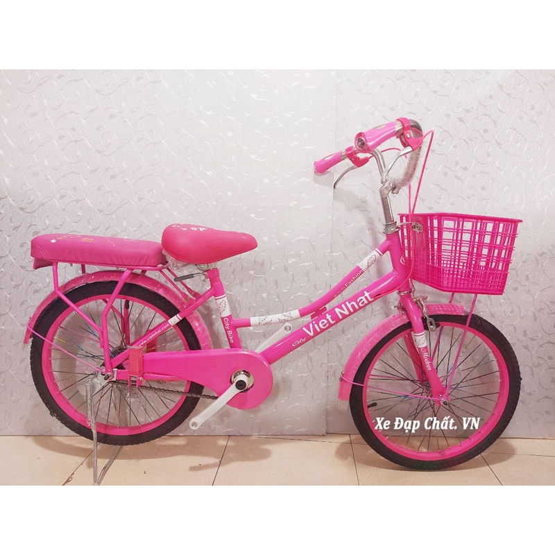 Xe đạp mini Việt Nhật màu hồng size 20 dành cho bé gái từ 6 tuổi trở lên
