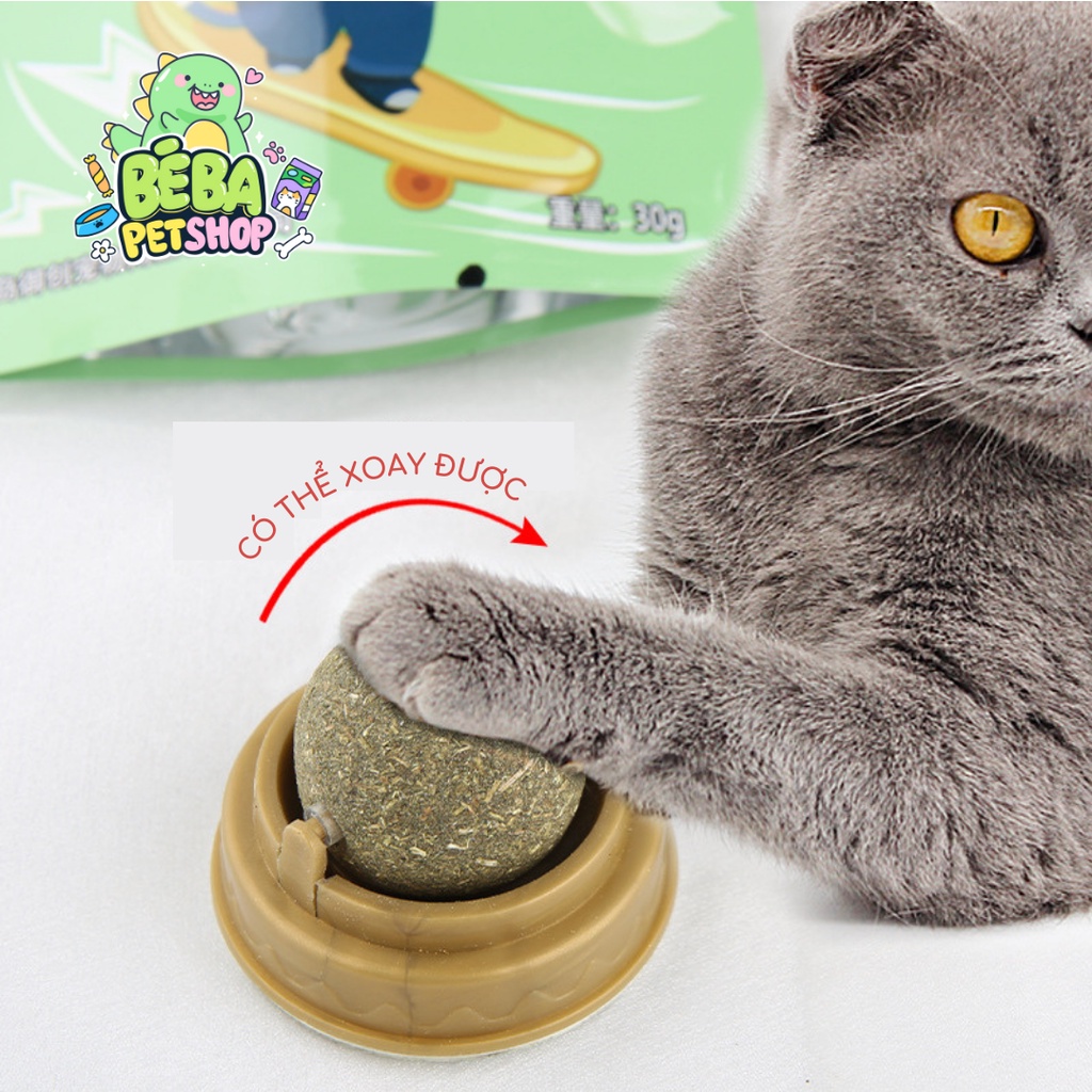 Catnip ball - Viên cỏ bạc hà dán tường cho mèo 30g giúp mèo thư giãn, làm sạch răng | Bé Ba Petshop