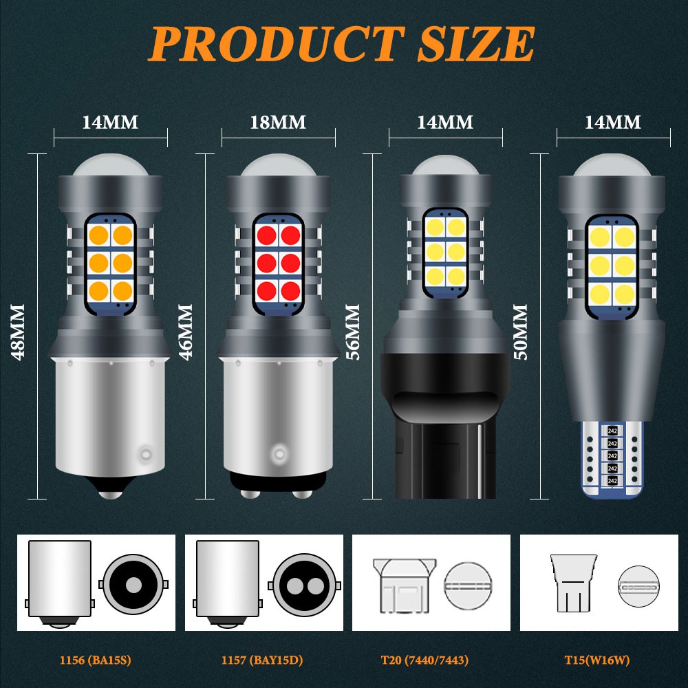 Bóng đèn LED LYMOYO T15 T20 7440 1156 siêu sáng chạy lùi thay thế cho xe hơi