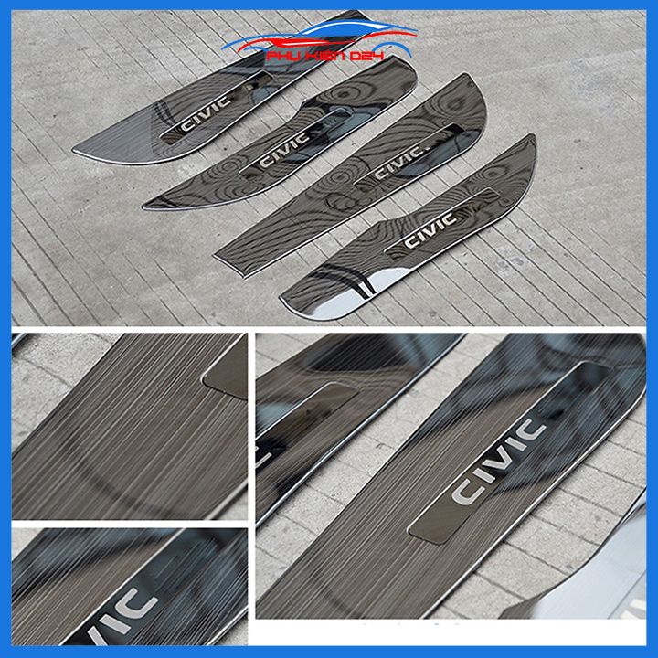 Bộ ốp tapli Civic 2016-2017-2018-2019-2020-2021-2022 vân Titan chống xước va đập khi mở cửa và làm đẹp xe