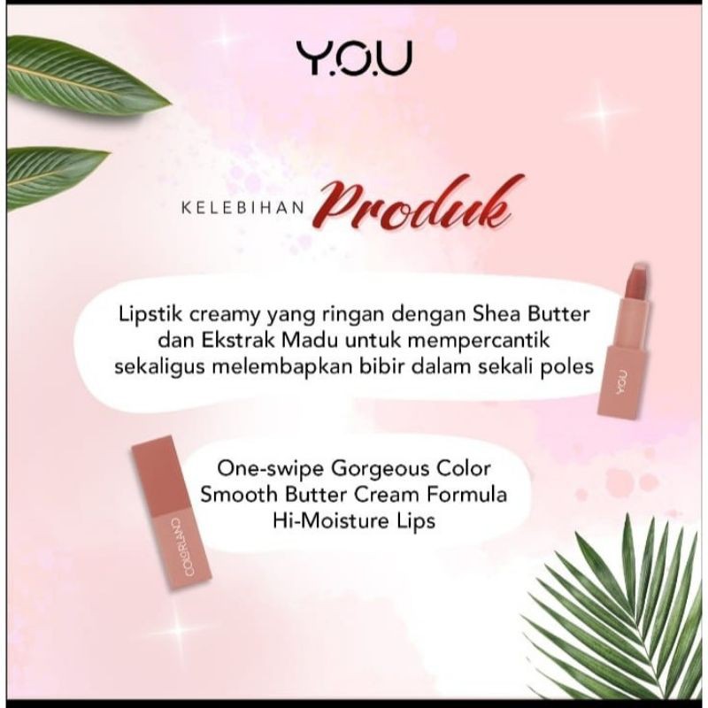 (Hàng Mới Về) Son Môi Trang Điểm Màu Sắc Thời Trang Thương Hiệu You Colorland | BigBuy360 - bigbuy360.vn