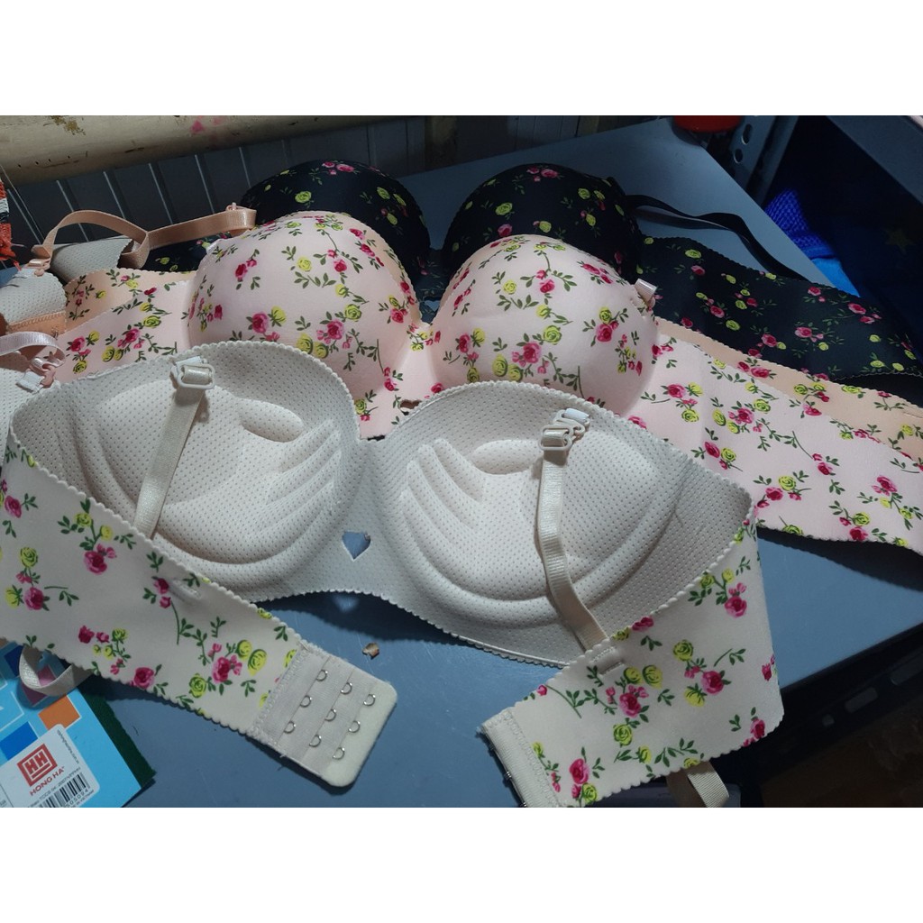 Sale 50% Áo ngực su non thong hơi cup ngang hoa nhí