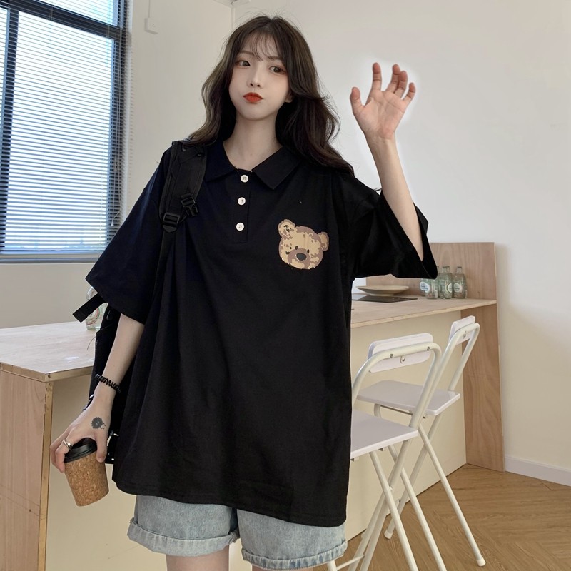 Áo Polo dáng rộng dưới 75kg tabi store - Gấu PL208 - PL207 | BigBuy360 - bigbuy360.vn