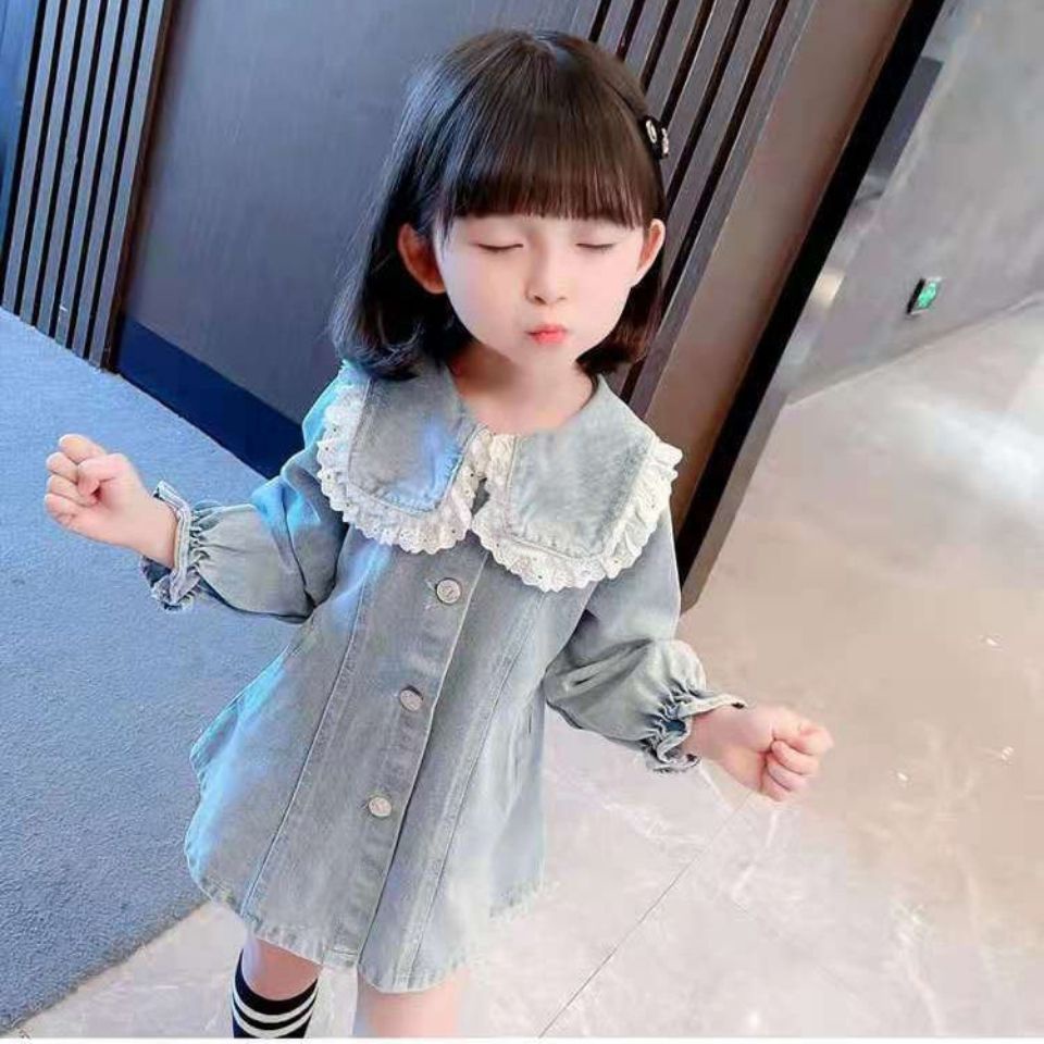 Mới Áo Khoác Denim Thời Trang 2022 Dành Cho Bé Gái