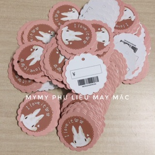 Nhãn mác giấy handmade hình thỏ I Love It
