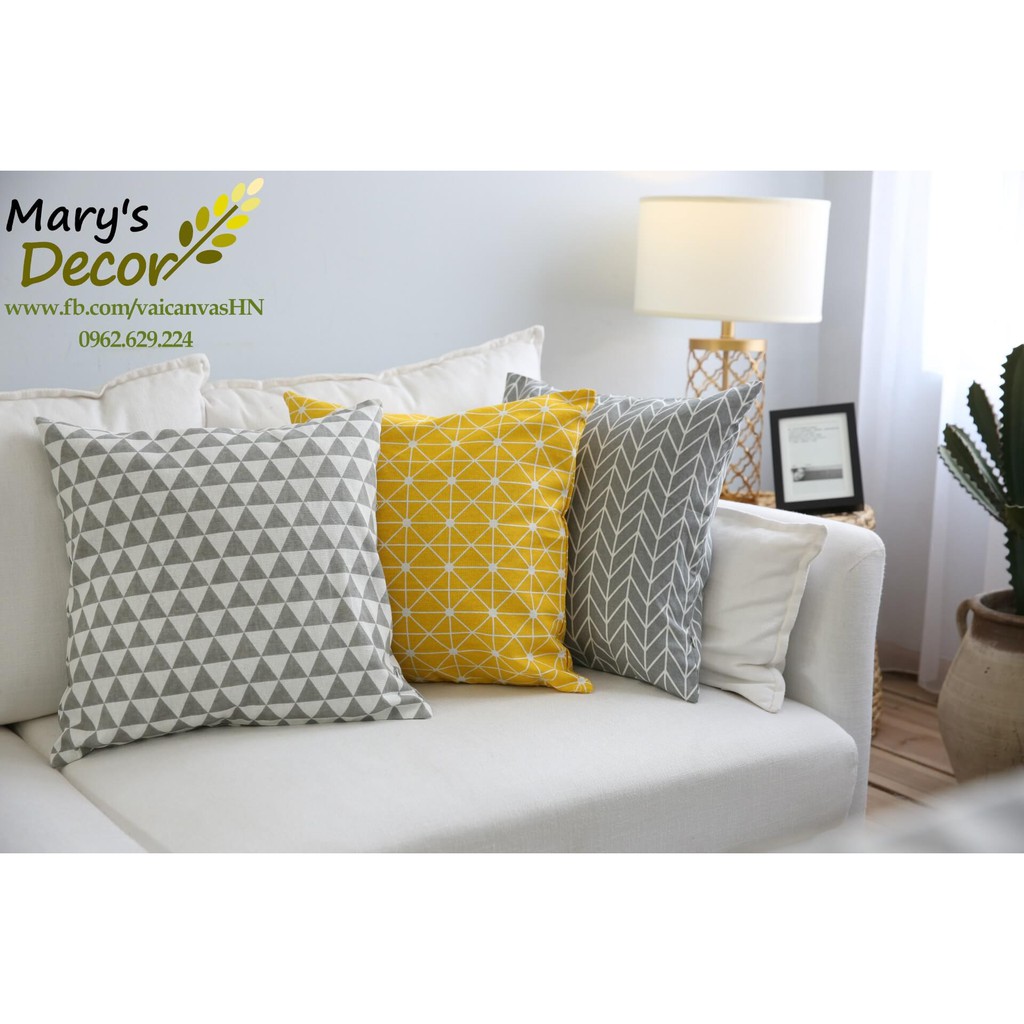 Gối tựa sofa Mary Décor - họa tiết Họa tiết vàng G-E01