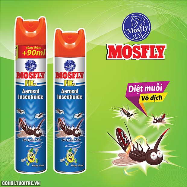 Bình Xịt Muỗi Mosfly AIK /FIK /FIKz /RAID 600ml bình xịt côn trùng