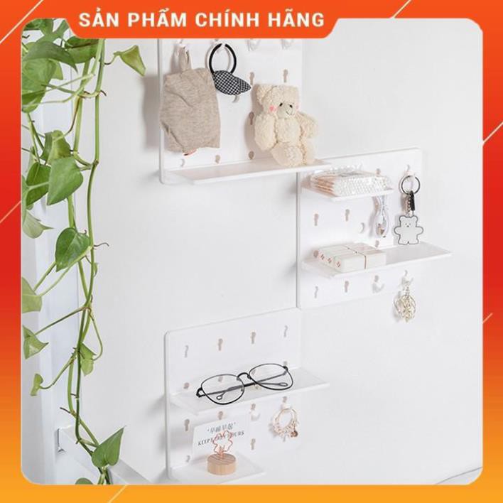 Giá dán tường để đồ, tấm nhựa có lỗ để trang trí, kệ để trang trí kệ để gổ treo tường