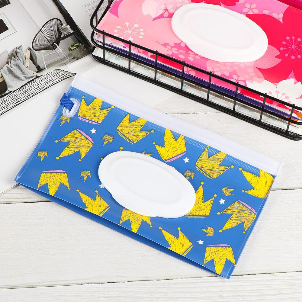 CLEVER 1 Túi Đựng Khăn Giấy Ướt Nắp Lật Dây Rút Thời Trang Dễ Mang Theo