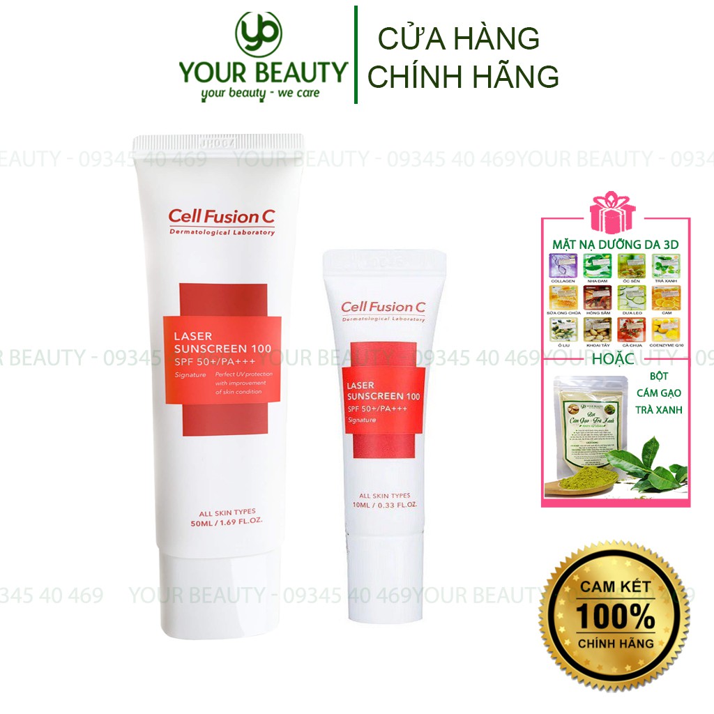 Kem chống nắng cho mọi loại da Cell Fusion C Laser Sunscreen 100 SPF50+/PA+++ (Trắng/Đỏ)