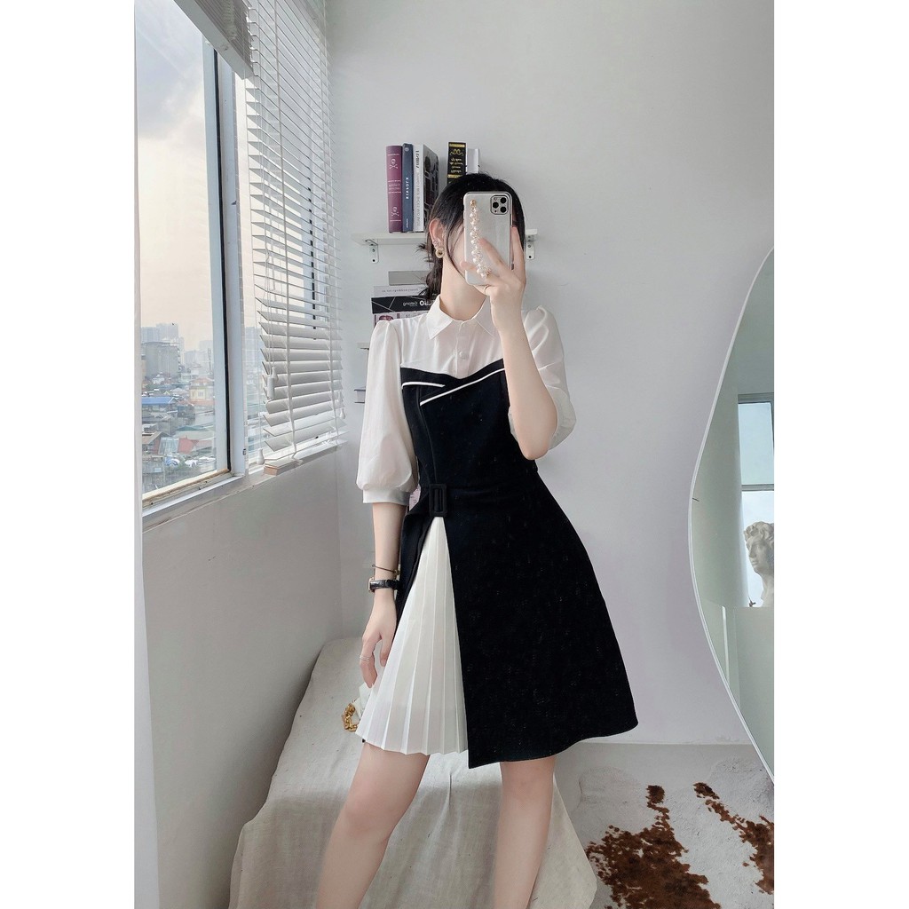 Đầm dạo phố chân váy dập ly đai eo may liền xinh xắn - Rory Dress