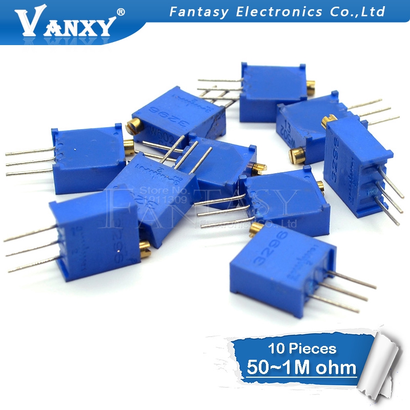 10 Chiết Áp 3296w 3296 50 100 200 500 Ohm 1k 2k 5k 10k 20k 50k 100k 200k 500k 1m Ohm 103 100r 200r 500r