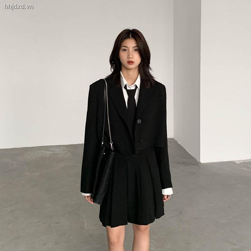 Chicven  Set Áo Khoác + Chân Váy Chữ A Xếp Ly Phong Cách Nhật Bản Cá Tính Ngọt Ngào