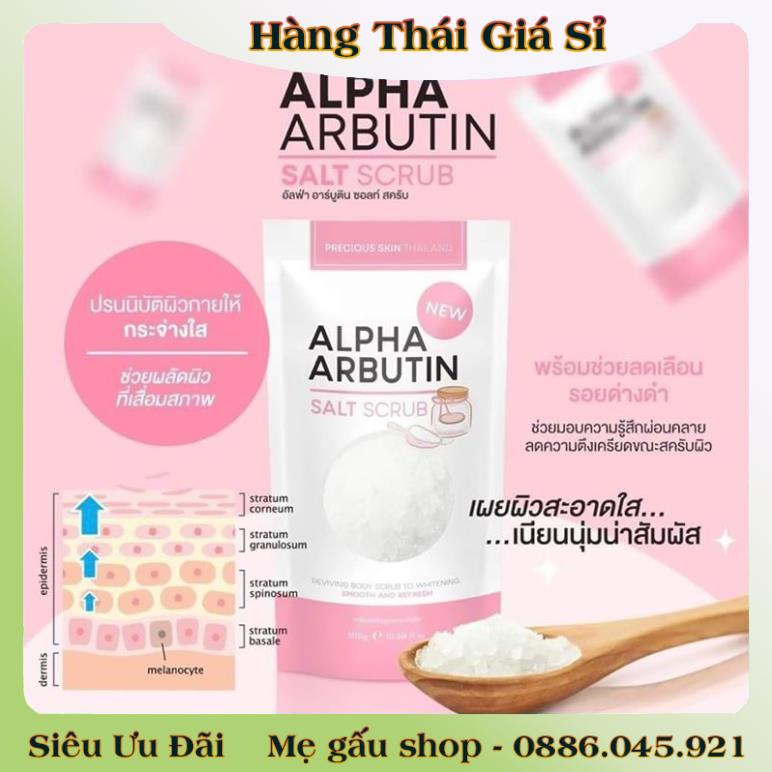 Bộ dưỡng da body, viên kích trắng, muối / soap/ sữa tắm và kem khử thâm nách alpha arbutin - Hàng Nội Địa Thái