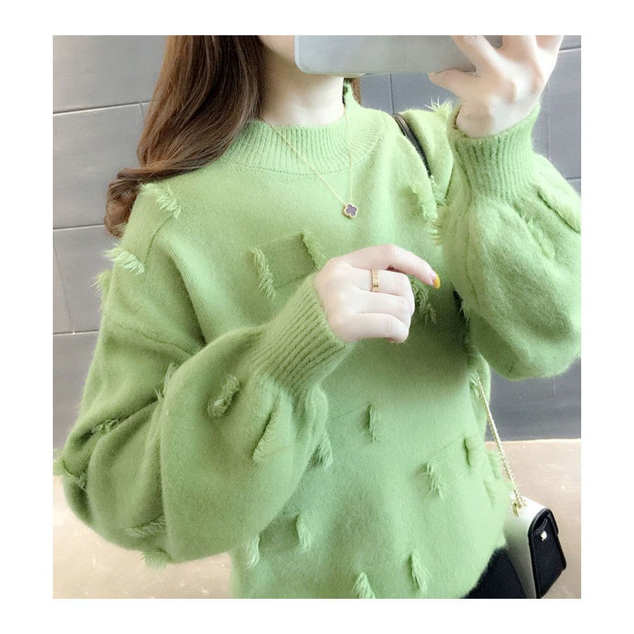 Áo len nữ phối tua vải mềm mại dáng rộng