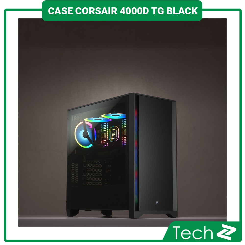 Vỏ Case Corsair 4000D TG Black (Mid Tower/Màu Đen)