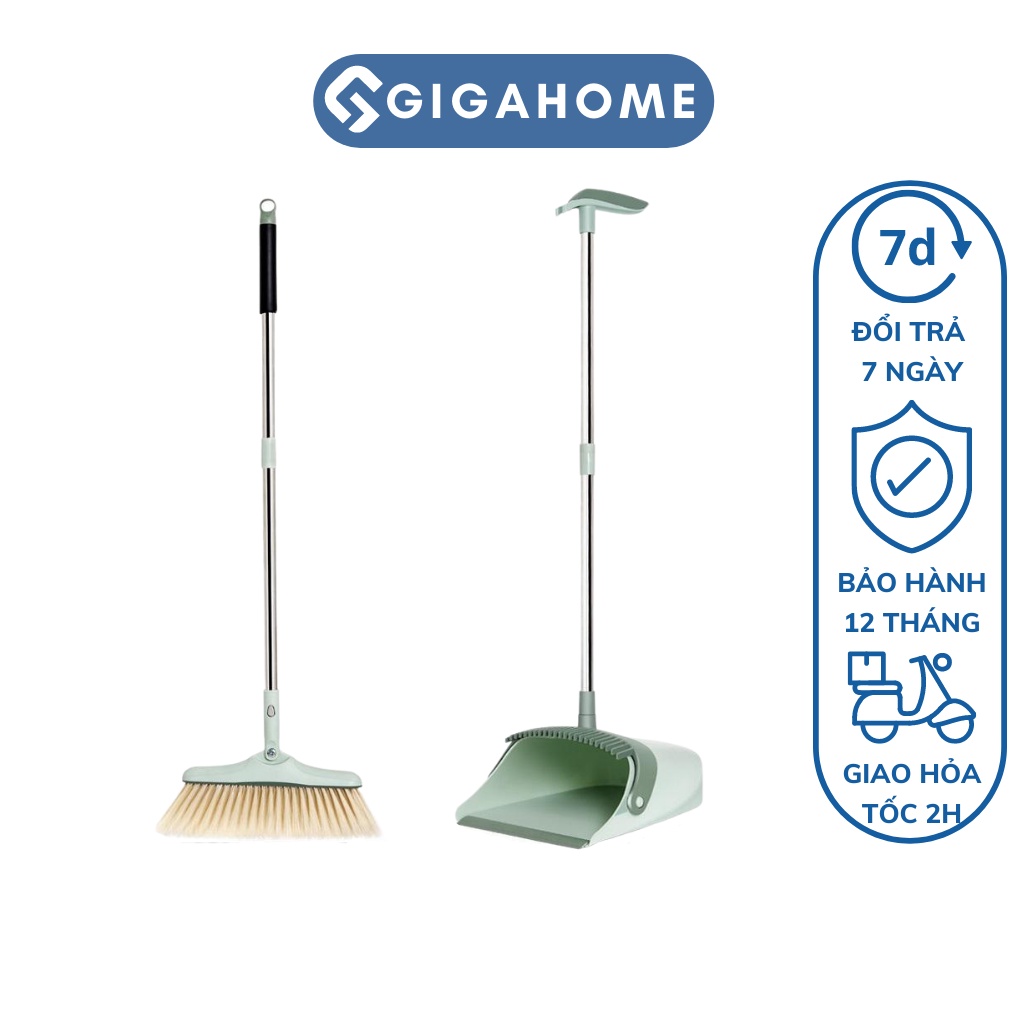 Bộ Chổi Nhựa Quét Nhà Thông Minh Kèm Hót Rác Cán Dài Gấp Gọn GIGAHOME 9021