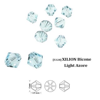 Hạt Pha Lê Nhân Tạo Swarovski 5328 - Size 4mm - Màu 361 Light Azore