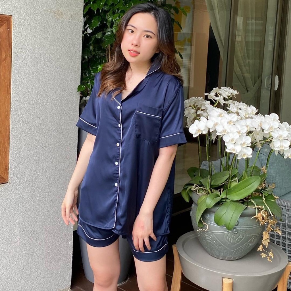 [Giá Sale New Product] Bộ Lụa Satin Đùi -Tay Lỡ-Chất Liệu Siêu Mát.